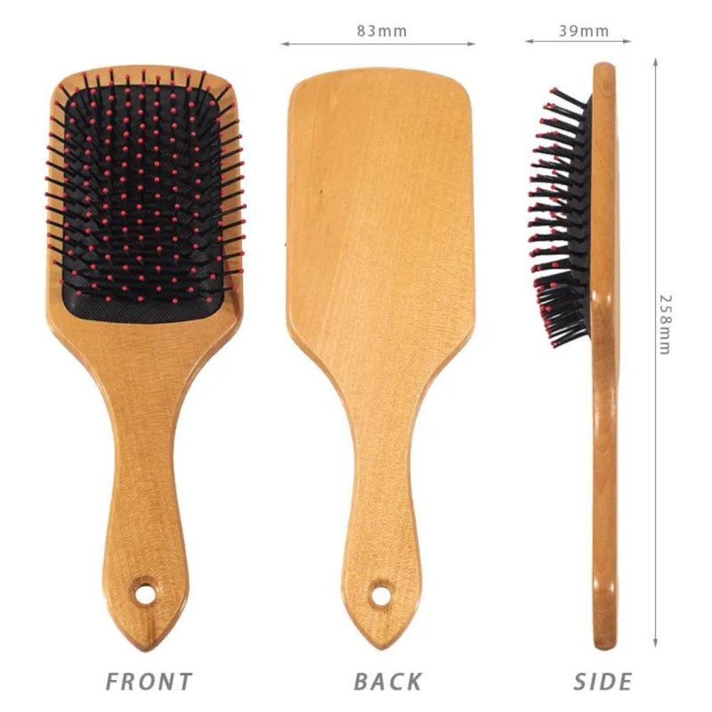 Cushion Brush Wood Hair Wood Paddle Hair Brush Scalp Massage Paddle Detangling Natural Wooden Hair Combs