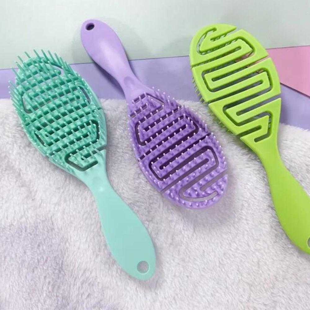 Customized Logo ABS Detangling Hair Brush Scalp Massage Straight Hair Comb Vent Hair Extension Brush