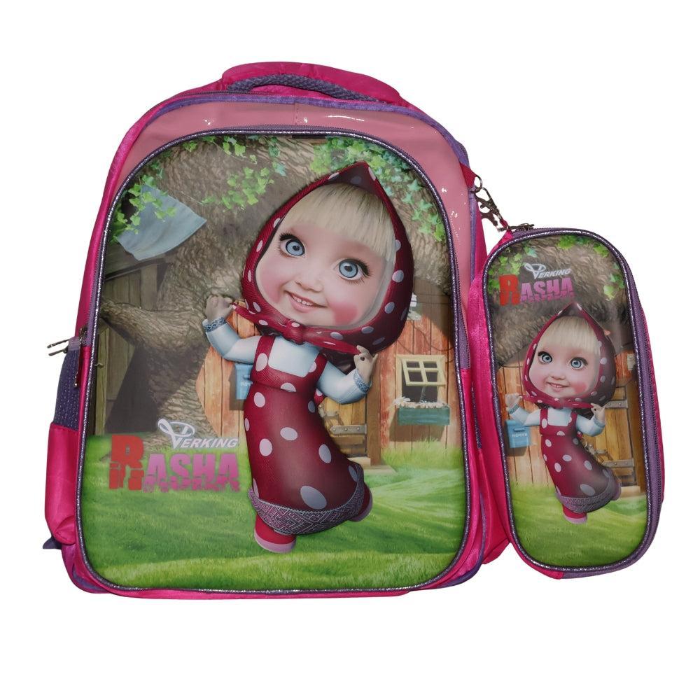 Cute Cartoon Masha Kids Backpack Set