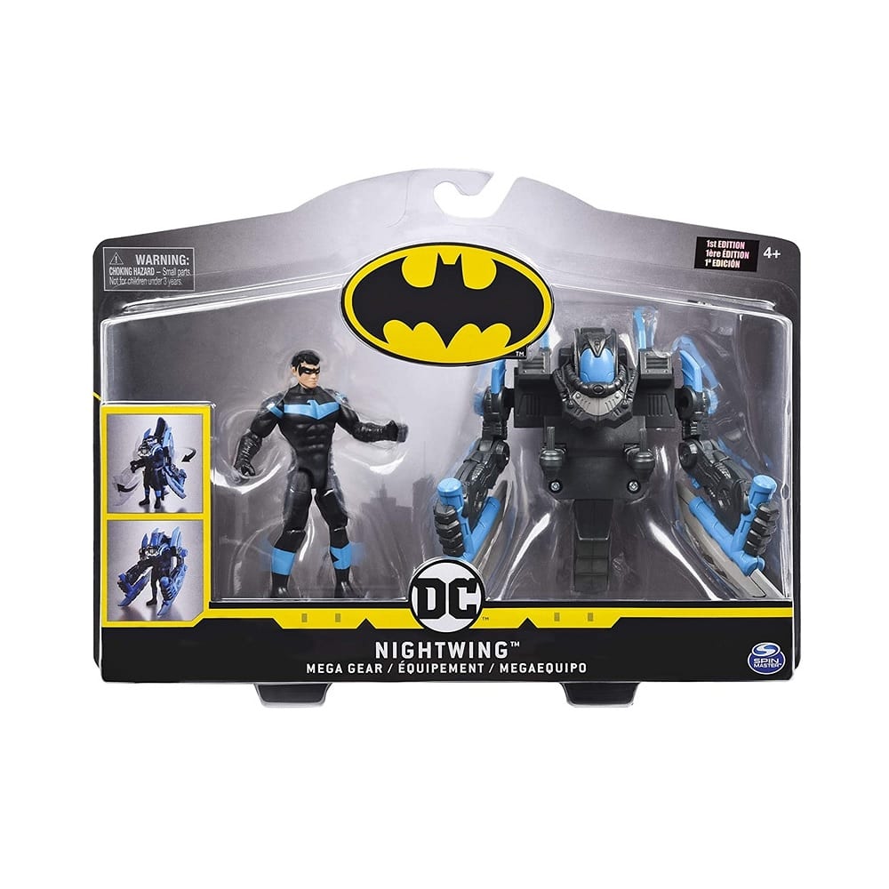 DC Comics Batman 4-Inch Nightwing Mega Gear Deluxe Action Figure With Transforming Armor