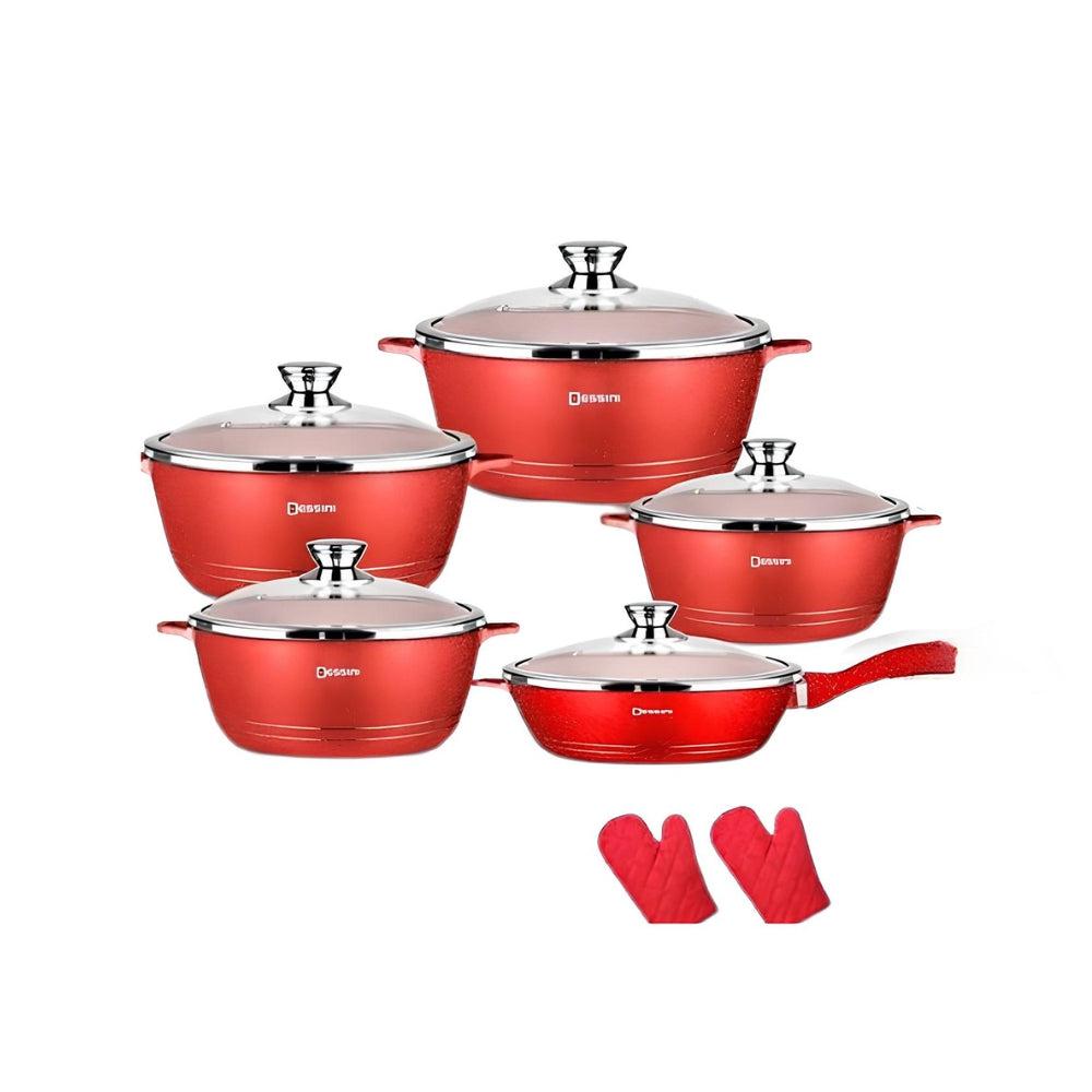 Dessini Granite Aluminium Non Stick Coating Cooking Pot Set 12 Pcs