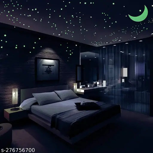 Dark Radium Wall Stickers for Kids Bedroom, Room Ceiling and Wall Decals (Set of 10)