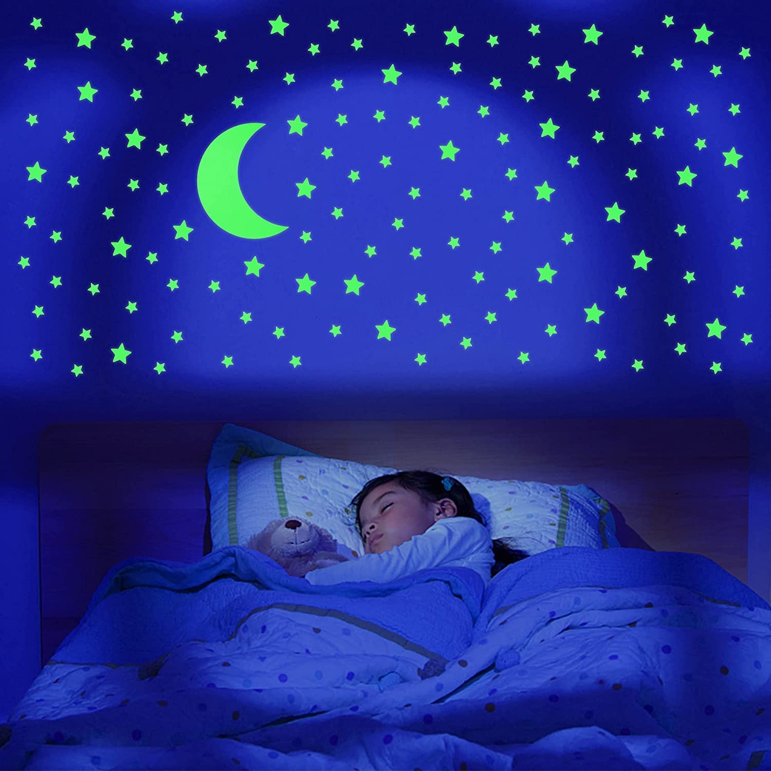 Dark Radium Wall Stickers for Kids Bedroom, Room Ceiling and Wall Decals