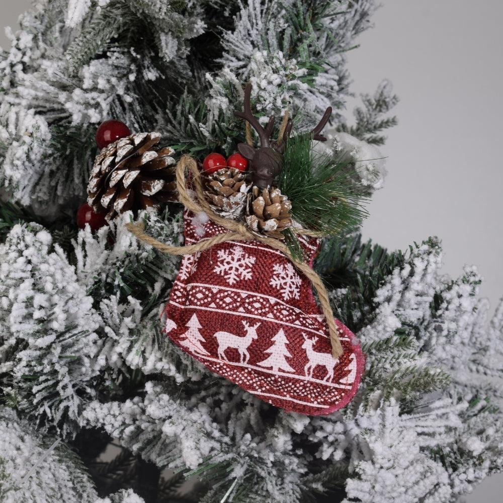 Decorations Personalized Stocking Decorations for Family Holiday Season Decor, Cream or Burgundy