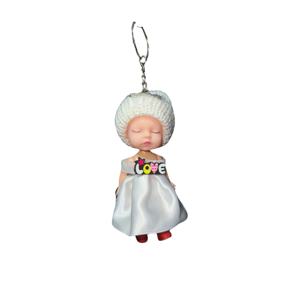 Decorative Cute Girl Keychain/pom Pom Keyring/gift For Her/car/mobile Key Chain