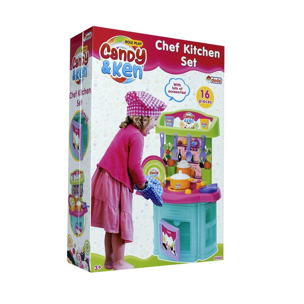 Dede - Candy And Ken Chef Kitchen Set - 16 Pcs