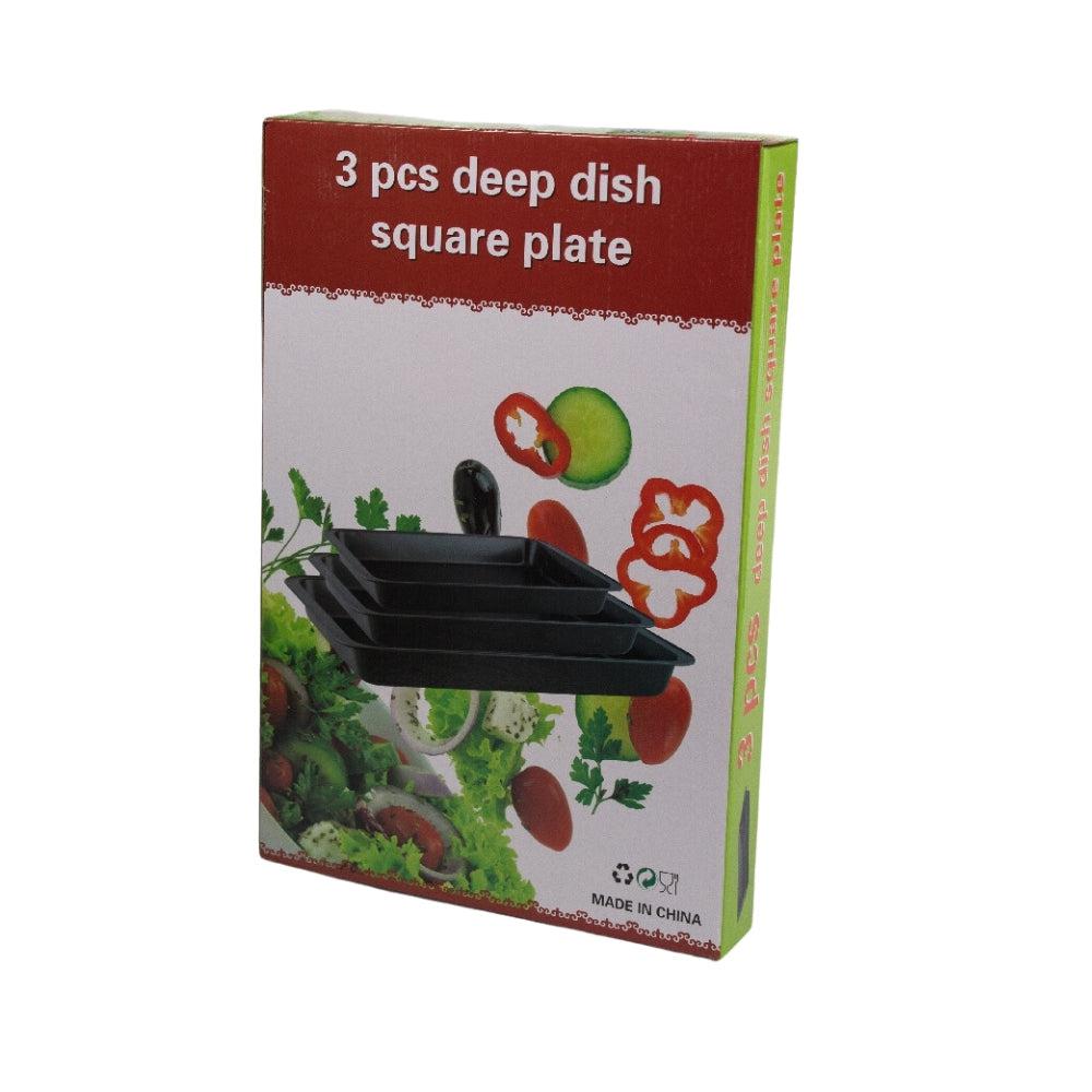 Deep Dish Square Plate 3 Pcs
