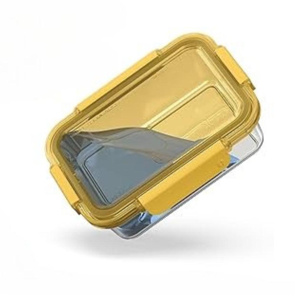 Deli Glass Food Container Leakproof Bento Lunch in Amber Color 1L