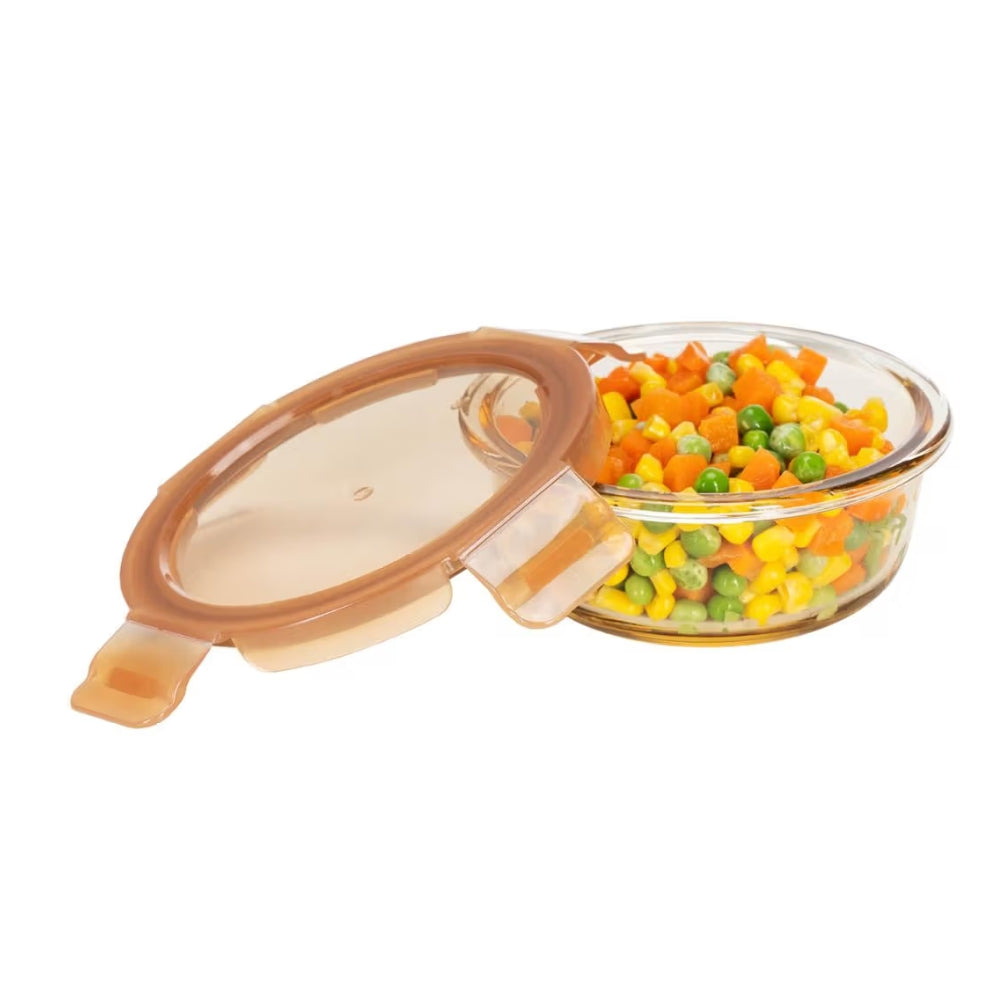 Deli Glass Ware 915Ml Round Glass Food Container with Pp Lid