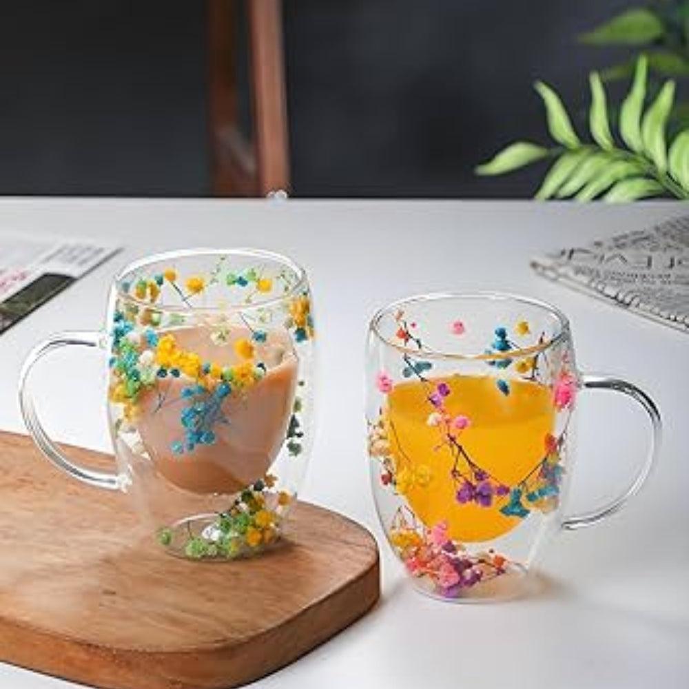 Denovin Double Walled Glass Coffee Mugs