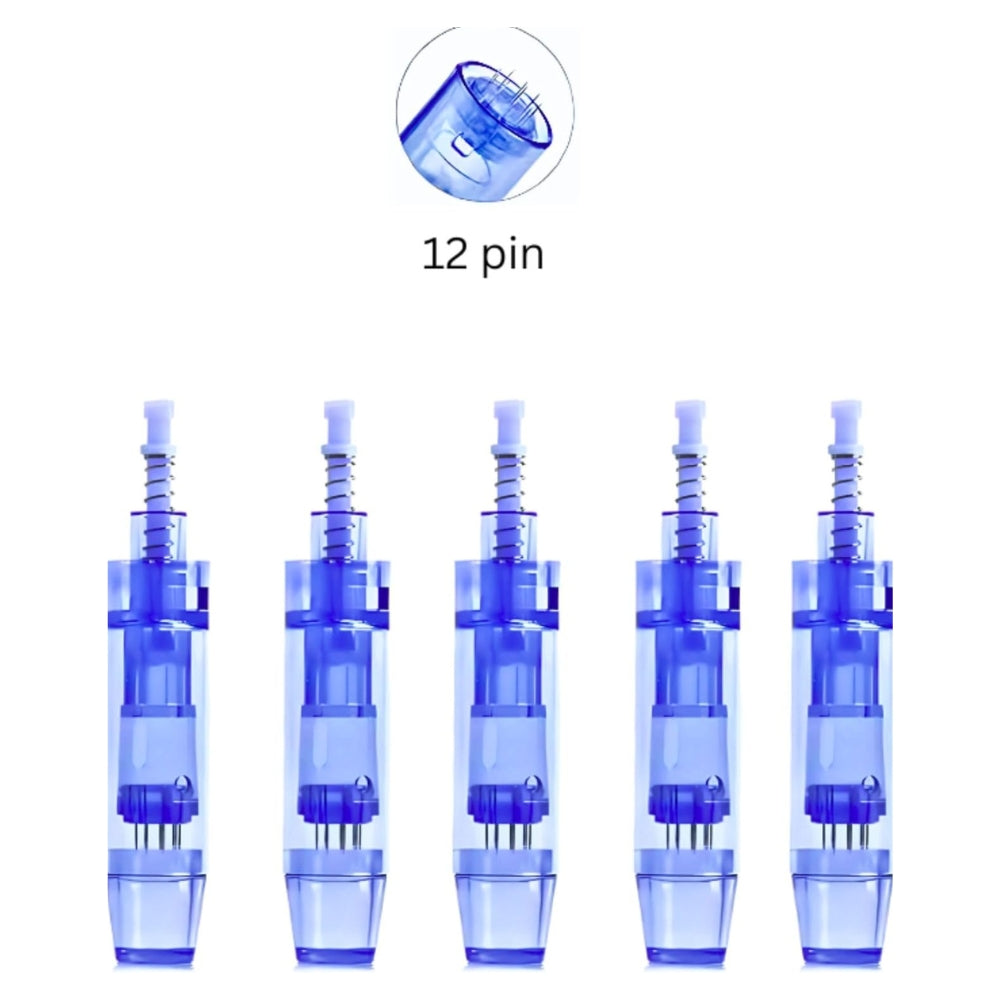 Derma Pen 12 Pin Needle Cartridge Tip- Pack of 100 | Blue