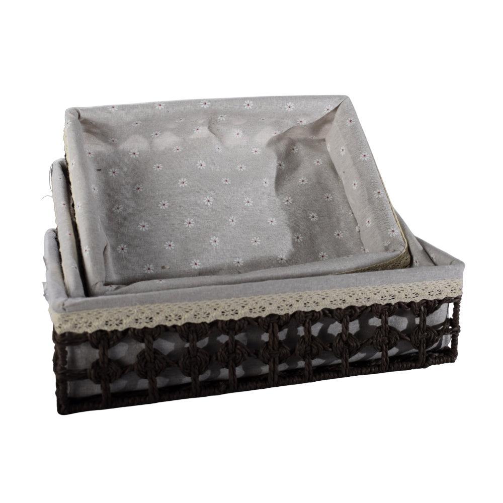 Desktop Woven Storage Basket, Multi-functional Organizer Set, Large+Medium+Small, Woven Craftsmanship