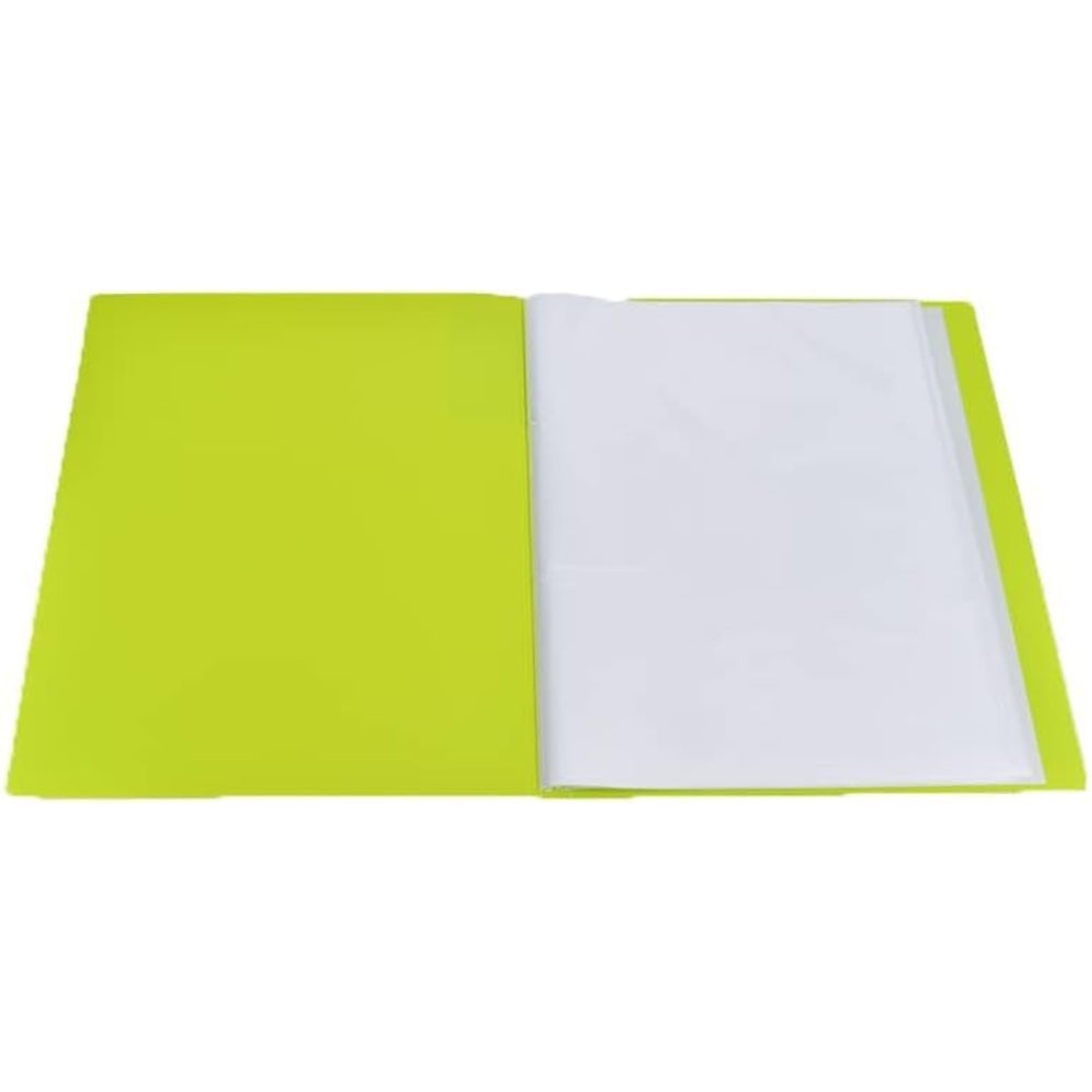 Document Binder with PP Sheet Protectors for A3 Pages, 40 Pockets Bound Presentation Book with Clear Sleeves for Office, School, Home - Lemon