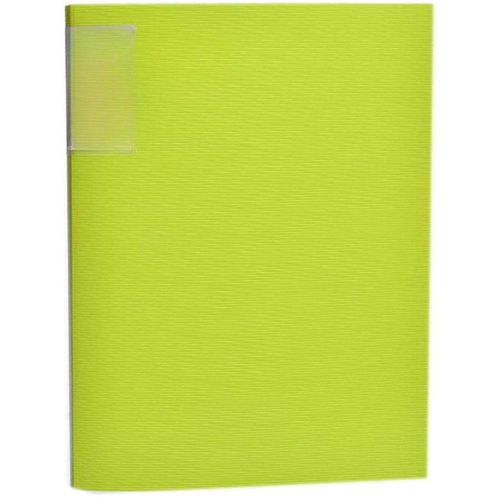 Document Binder with PP Sheet Protectors for A3 Pages, 40 Pockets Bound Presentation Book with Clear Sleeves for Office, School, Home - Lemon