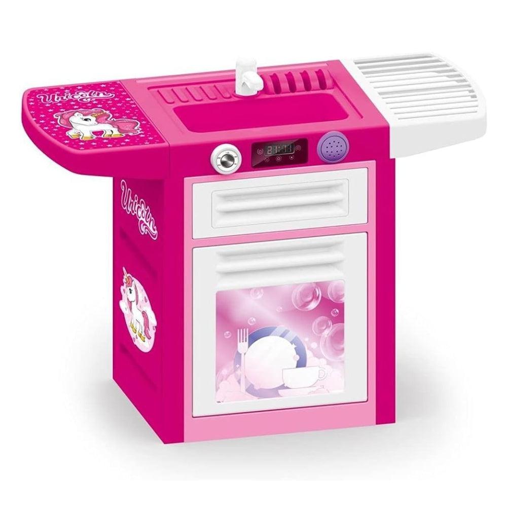 Dolu Unicorn Pink Kitchen Dishwasher Playset And Accessories