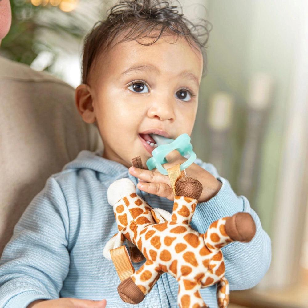 Dr. Brown’s Lovey Pacifier and Teether Holder with HappyPaci Silicone Baby Pacifier - Giraffe - 0-12m