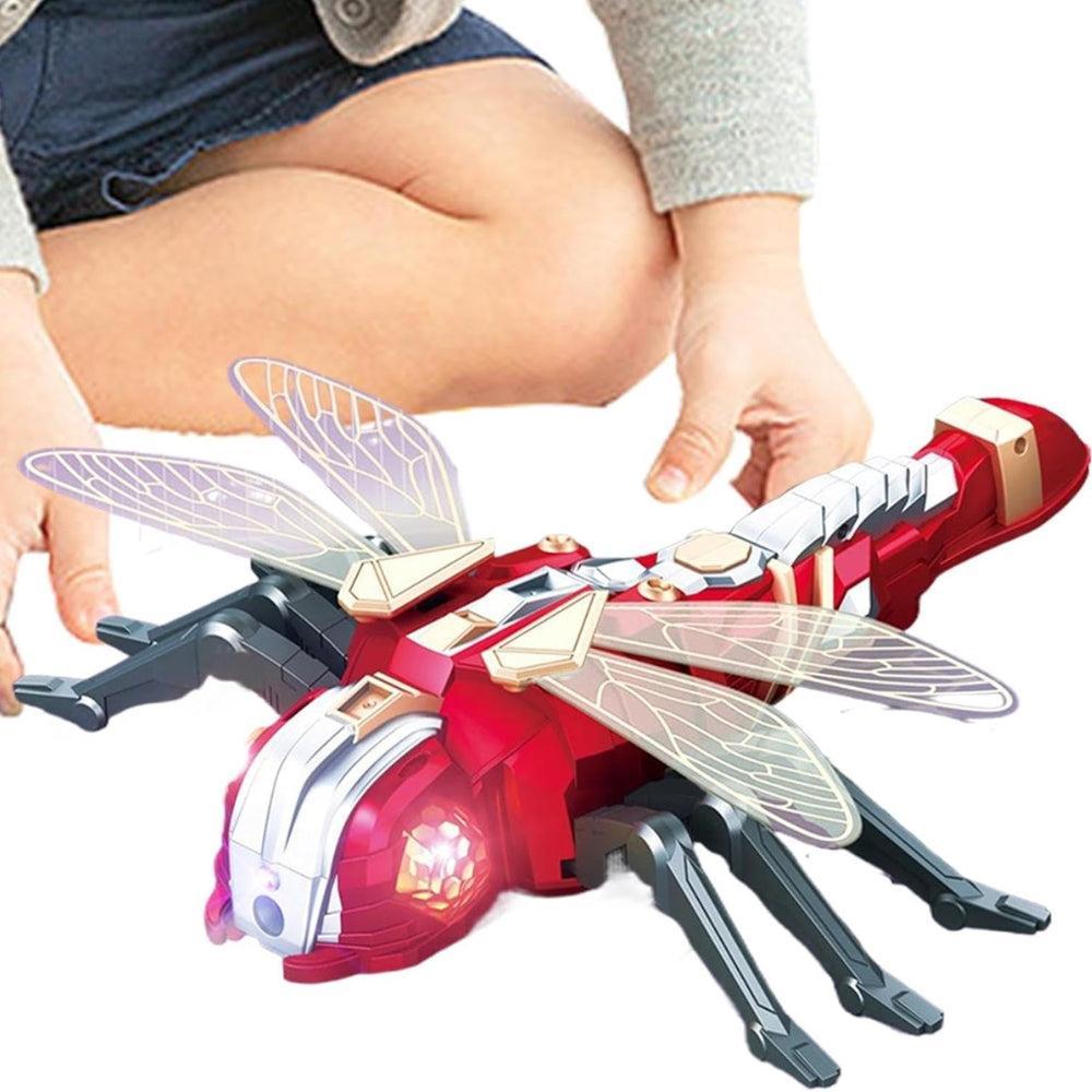 Dragonfly Remote Control Toys, Remote Control, 2.4 GHZ RC Dragonfly Model, Robot Dragonfly with Spray Feature, 13x12x3.0 inches Musical Robot Dragonfly for Outdoor Kids Play