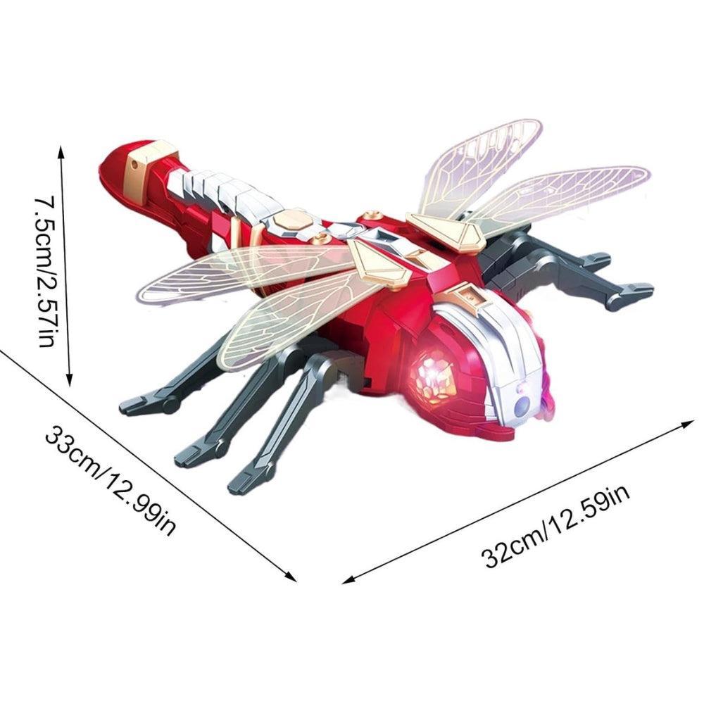 Dragonfly Remote Control Toys, Remote Control, 2.4 GHZ RC Dragonfly Model, Robot Dragonfly with Spray Feature, 13x12x3.0 inches Musical Robot Dragonfly for Outdoor Kids Play