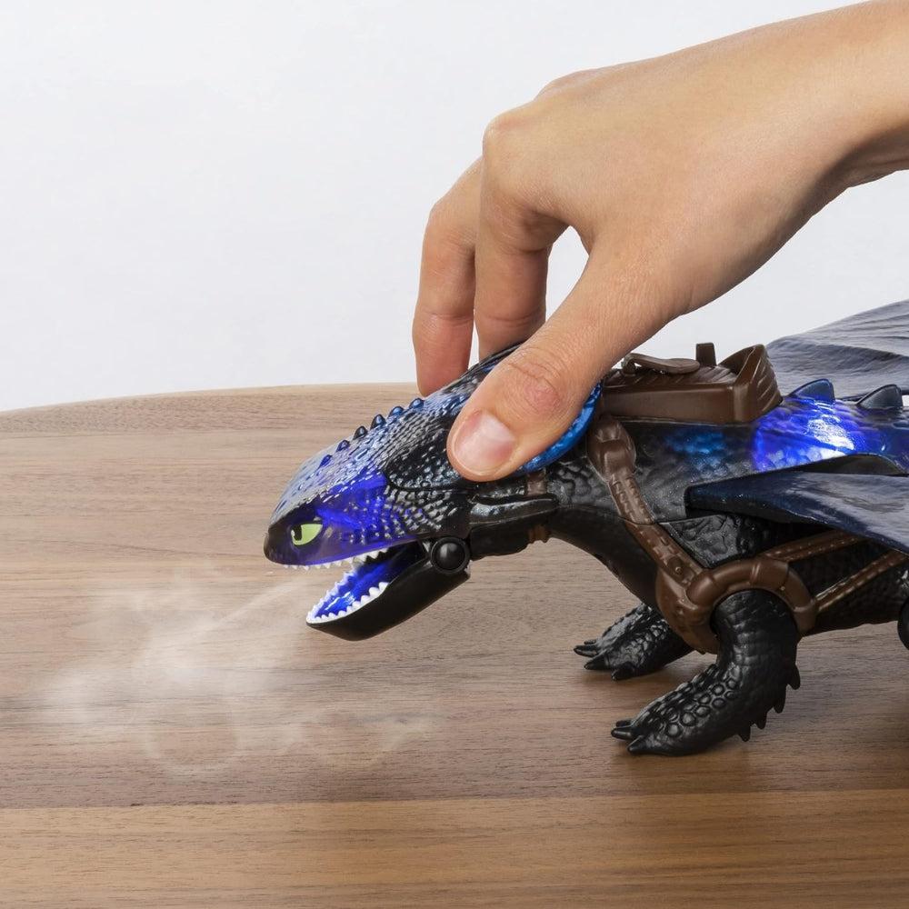 Dreamworks Dragons, Giant Fire Breathing Toothless Action Figure, 20-inch Dragon With Fire Breathing Effects