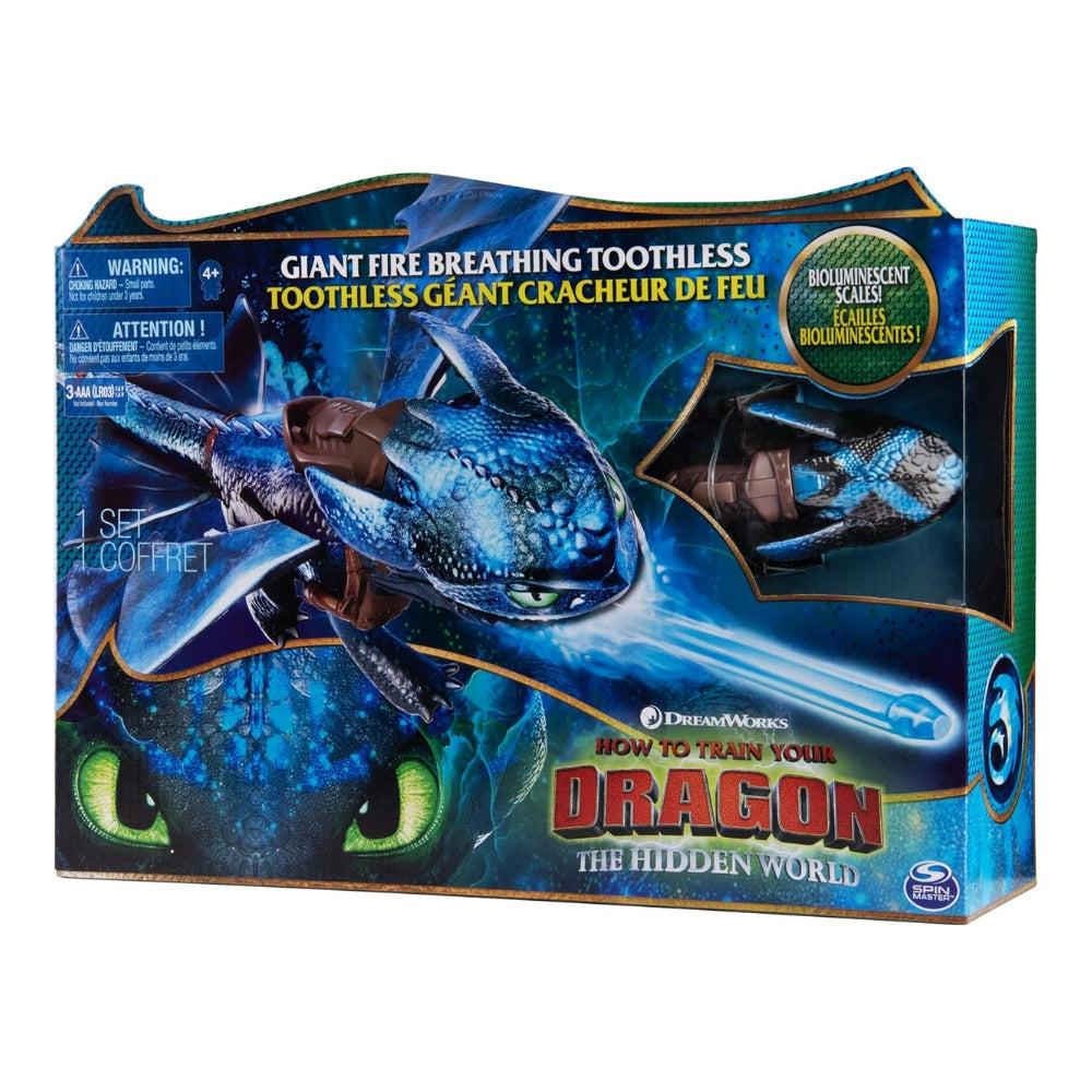 Dreamworks Dragons, Giant Fire Breathing Toothless Action Figure, 20-inch Dragon With Fire Breathing Effects