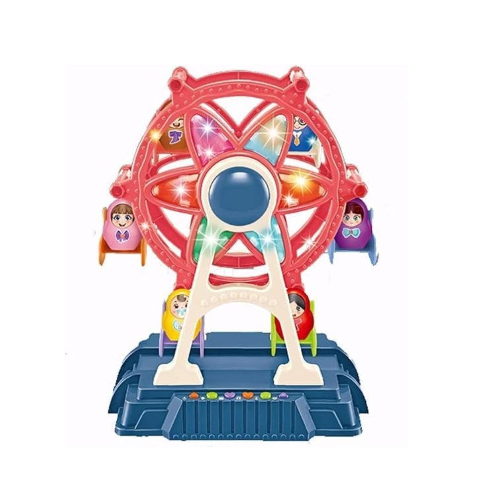 Dumpling Plastic Amusement Park Rotating Ferris Wheel with Music and LED Light Toy for Kids (Multicoloured)