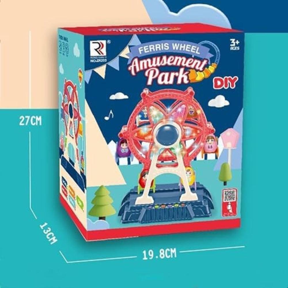 Dumpling Plastic Amusement Park Rotating Ferris Wheel with Music and LED Light Toy for Kids (Multicoloured)