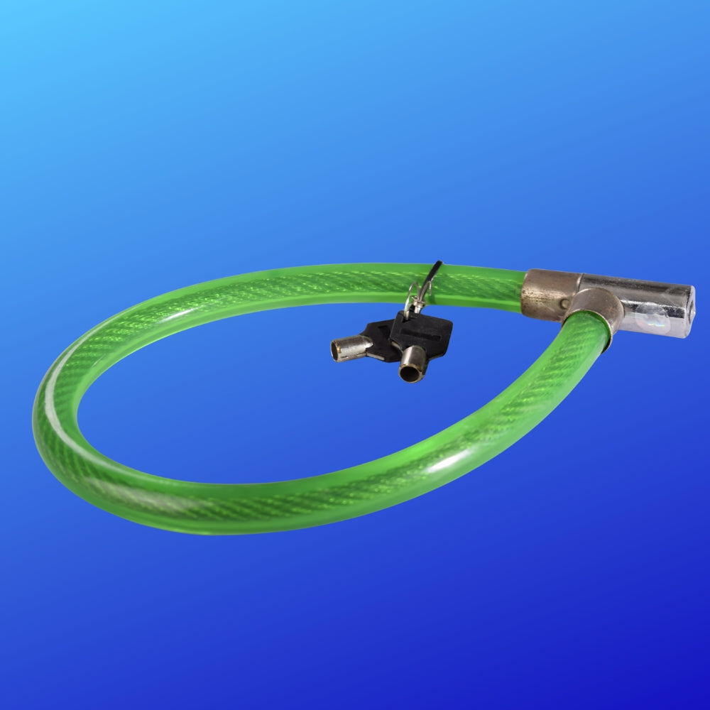 Easy to Use Steel Cable, Made of Durable Material, Motorcycle and Door Cable Lock, Green