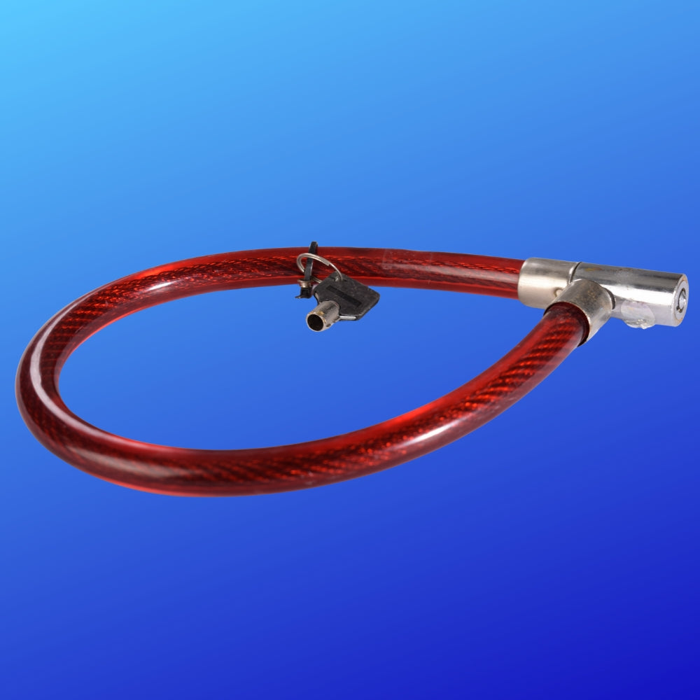 Easy to Use Steel Cable, Made of Durable Material, Motorcycle and Door Cable Lock, Red