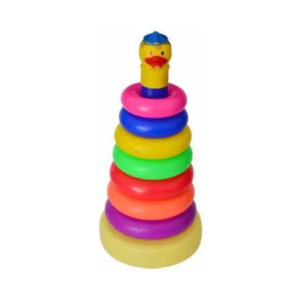 Ekta 12 inches Stack A Ring Senior Duck Cap Stacking Rings Kid Toy Play Game Kids Nontoxic, Washable, Colourful, Unbreakable Wd Different Sized Rings (Multicolor)
