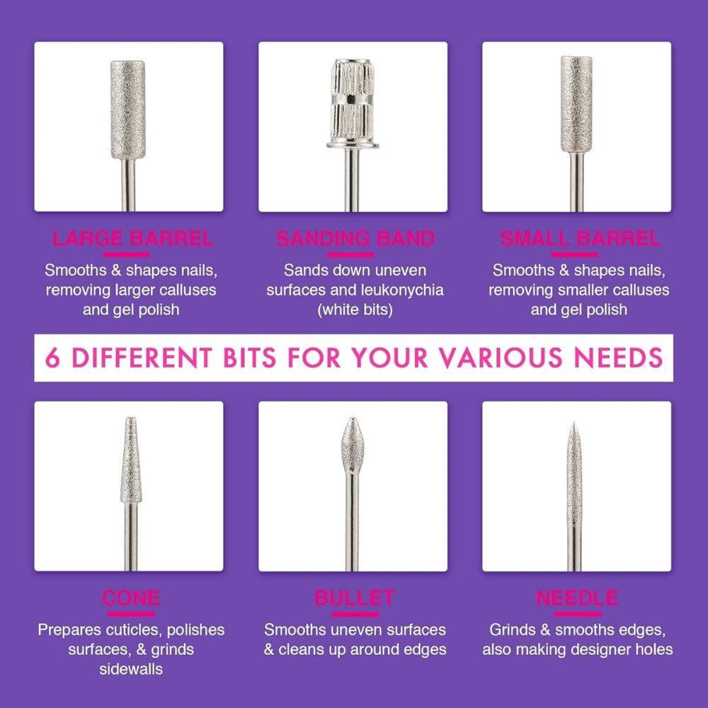 Electric Nail Drill Machine, Professional 25000RPM Acrylic Nail File Drill Manicure, Nail File for Acrylic Nails, Gel Nail Polish Remover Machine for Home and Salon, Adjustable Speed