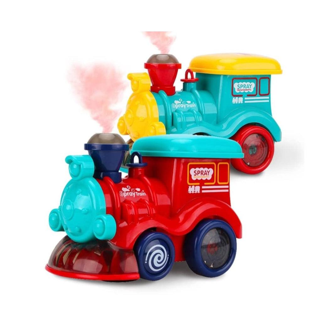 Electric Train Spray Flashing Light Music Plastic Car Children Xmas Gifts