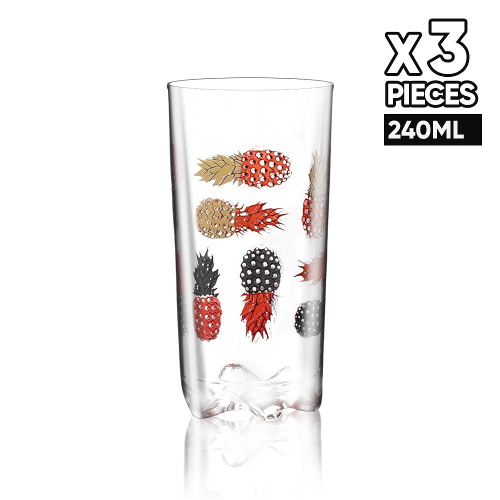Elegant 240 ml Trio Designed Glass Cups