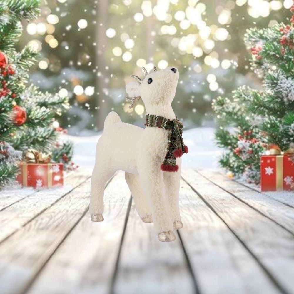 Elegant Plush Reindeer Decoration 35Cm