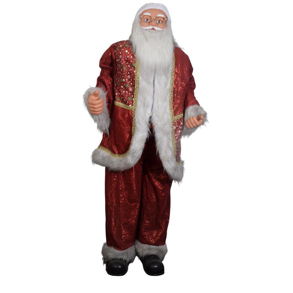 Elegant Santa Claus Figure in Festive Red & Gold Outfit