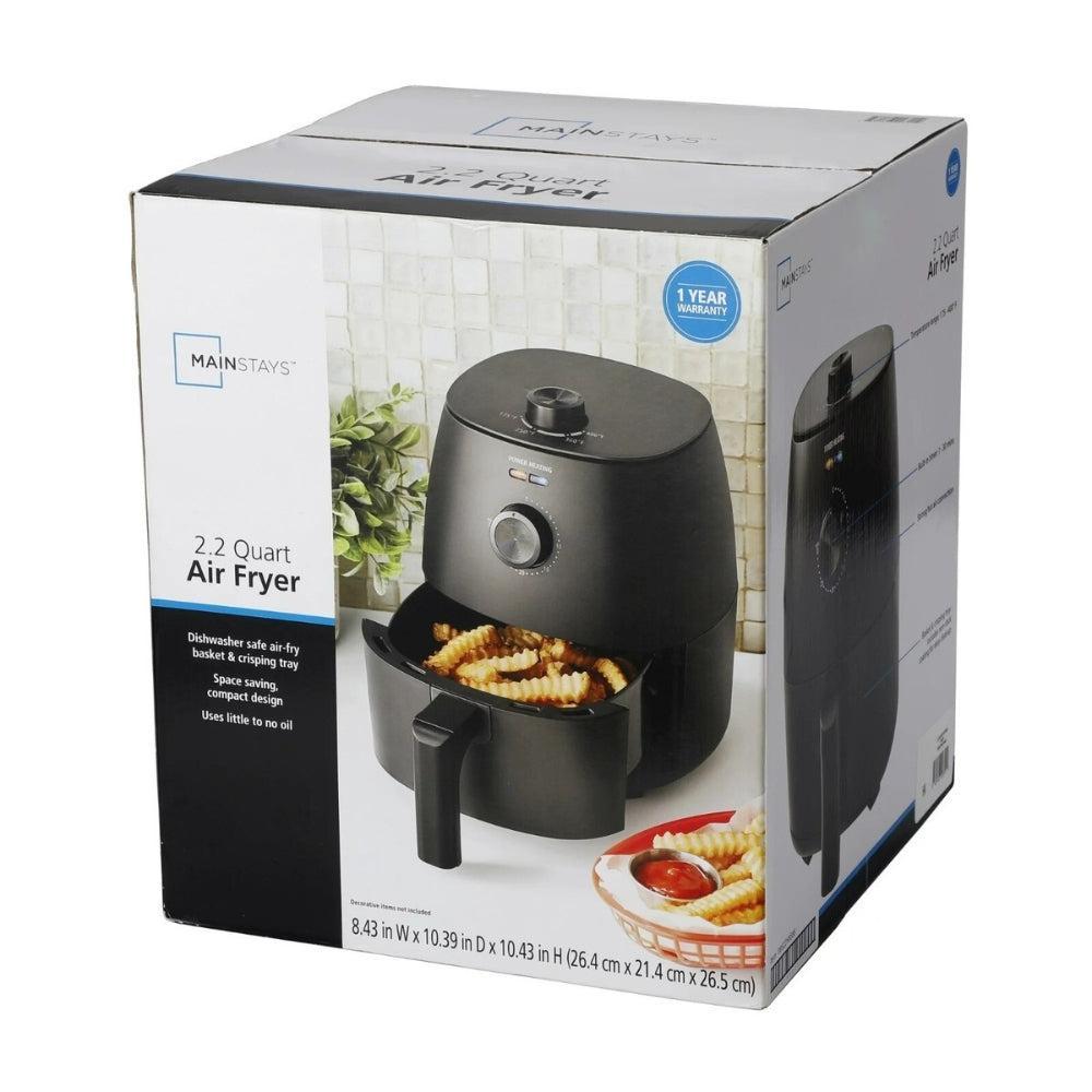 Elevate Your Cooking Mainstays Compact Air Fryer 2.2 Qt, 1150W Power, Black