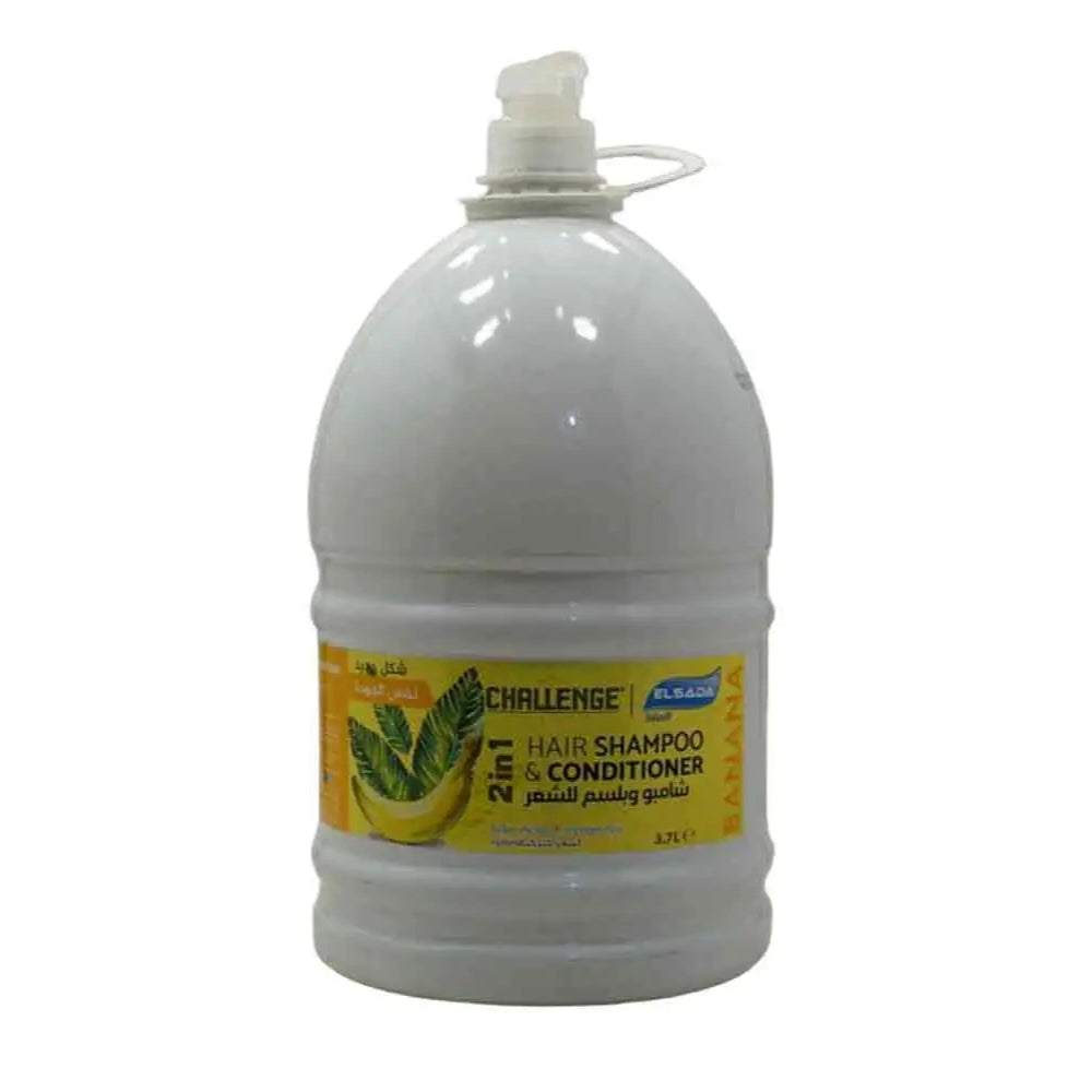 Elsada Challenge Hair 2In1 Hair Shampoo & Conditioner Fuller, Thicker & Stronger Hair Banana 3.7L