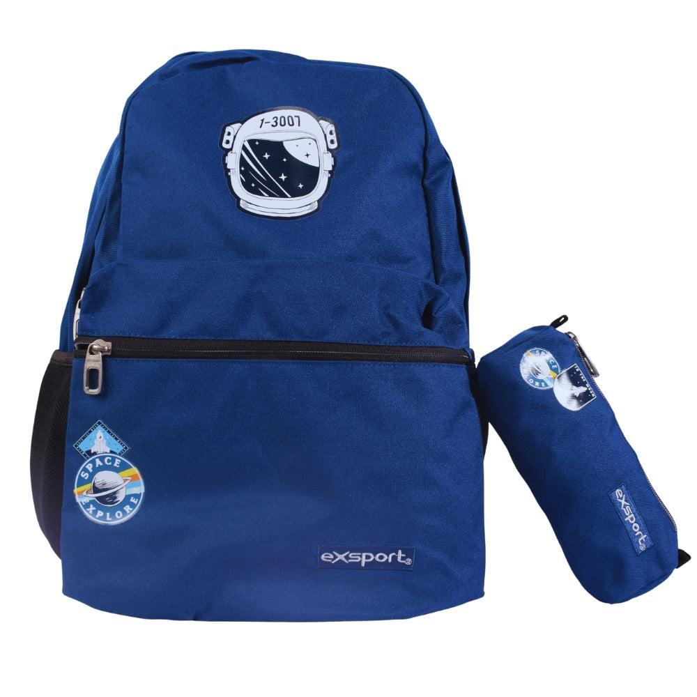 Export Blue Space Explorer Backpack with Pencil Case