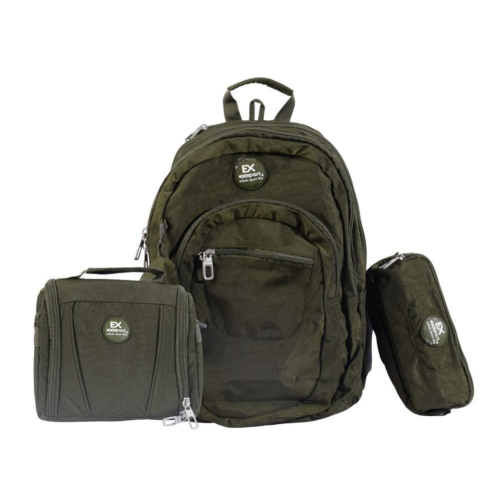 Export Olive Green Travel Backpack Set