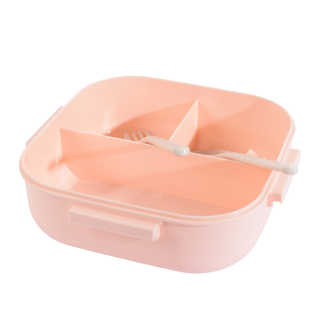 Exsport Pink Lunch Box with Built-in Utensil Compartment