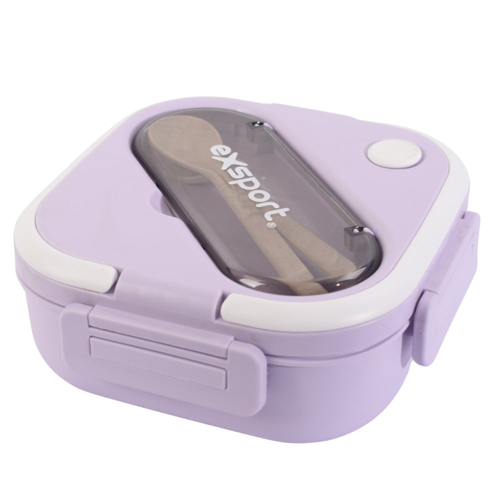 Exsport Purple Lunch Box with Built-in Utensil Compartment