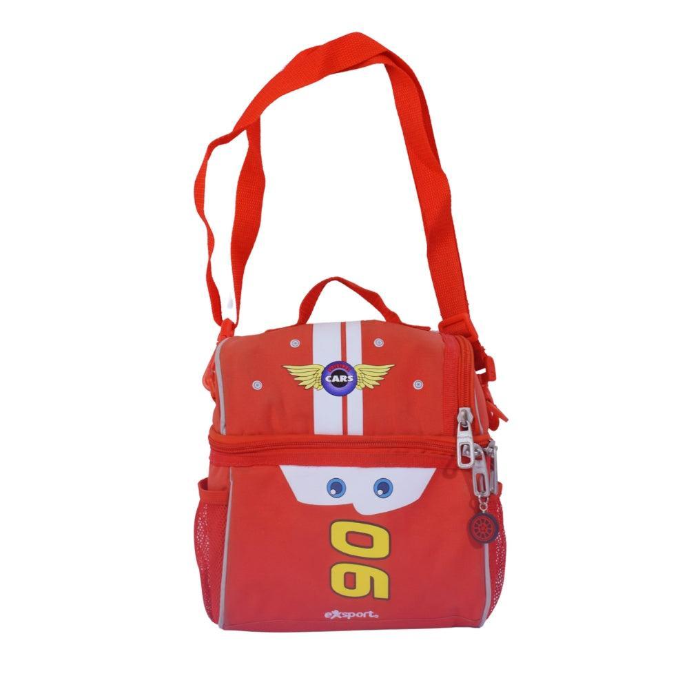 Exsport Red Kids Lunch Bag with Adjustable Shoulder Strap – Cars Design
