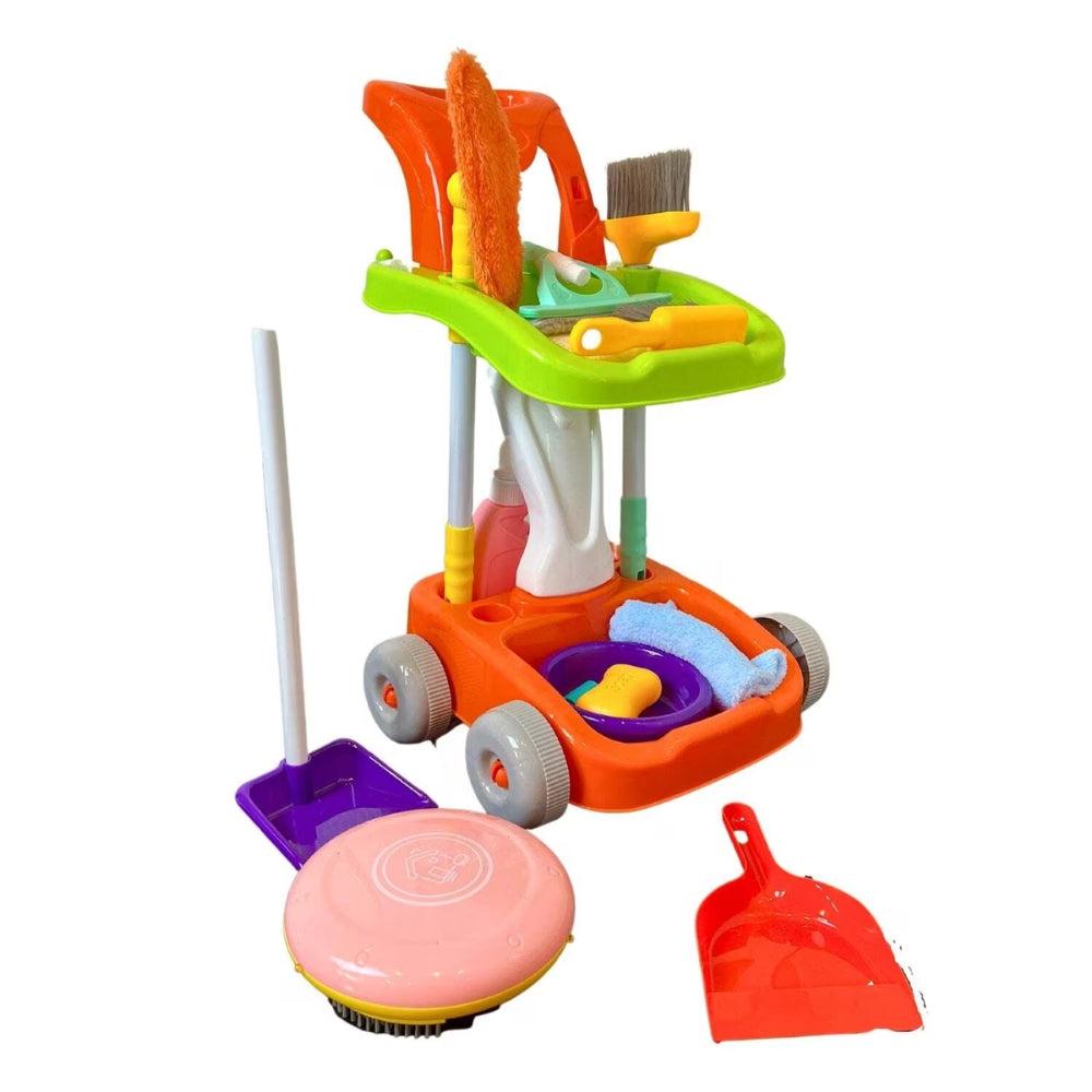Fitto Kids Pretend Play Cleaning Set - Housekeeping Simulation Toy With Broom, Dustpan, Brush, And Accessories