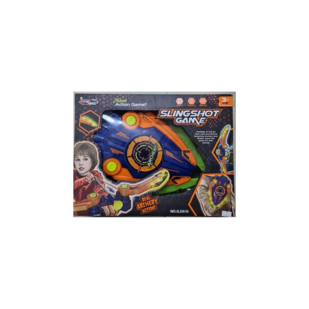 FLICK IN Archery Bow and Arrow Set for Kids with Dart Target Board,LED Flash Lights with 3 Suction Cup Tip Arrows for Sports Outdoor Play