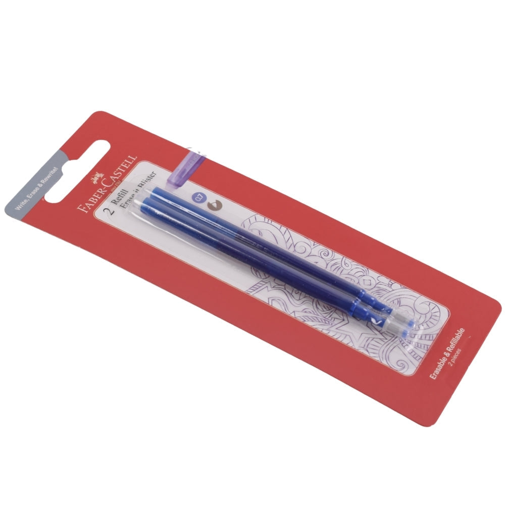 Faber-Castell Erasable Pen Refills – Blue Ink, 0.7mm (Pack of 2)