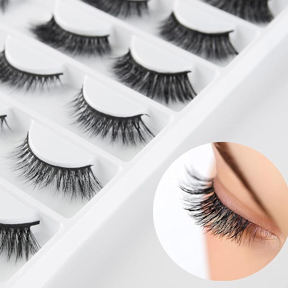 False Eyelashes Natural 16 Pairs 4 Styles For Each Fake Eyelashes Fluffy Volume Faux Mink Lashes Natural Soft Extension Eyelashes Makeup Handmade Pack