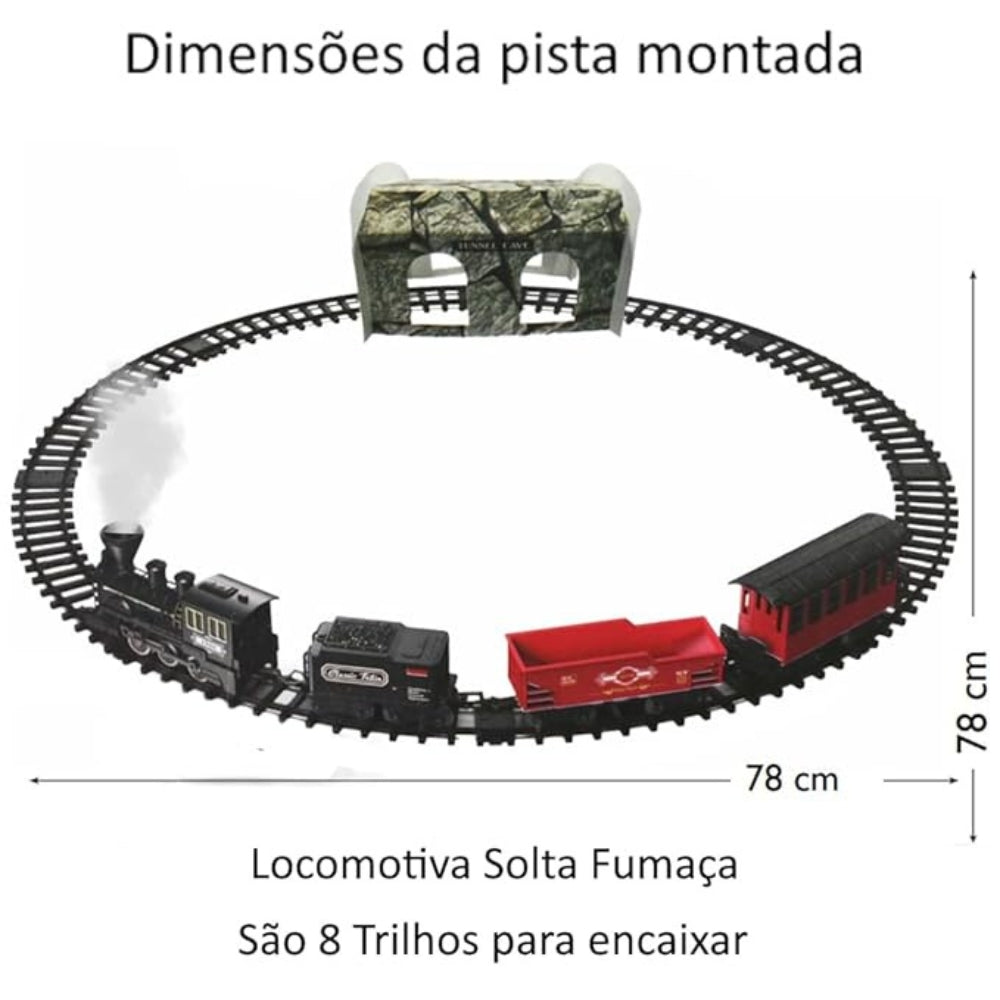 Ferrorama Kids Electric Train Train Light Sound and Smoke with Rails 12 Pcs
