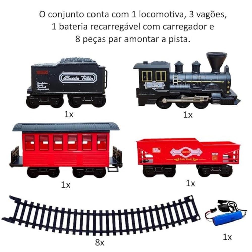 Ferrorama Kids Electric Train Train Light Sound and Smoke with Rails 12 Pcs