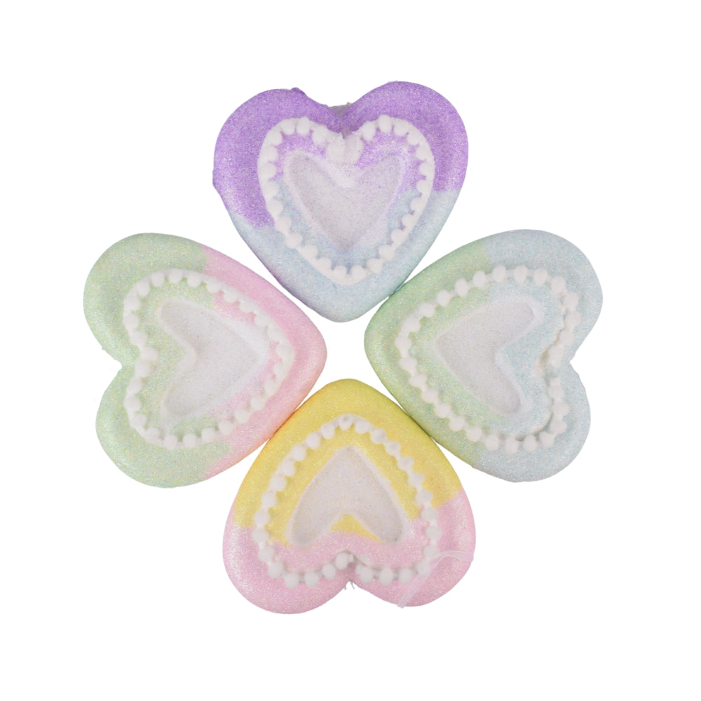 "Festive Heart-Shaped Candy Ornaments"