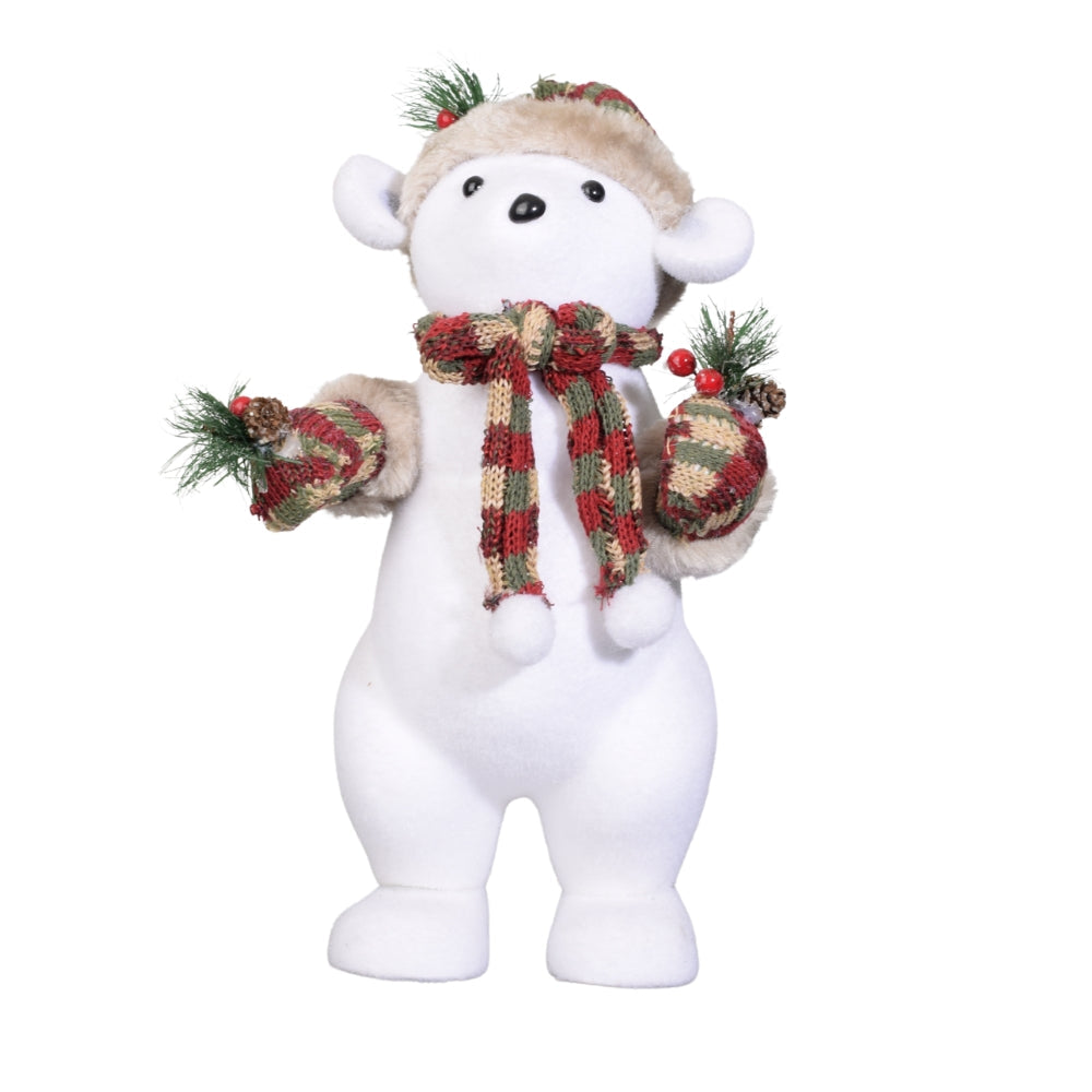 Festive Polar Bear Christmas Decoration