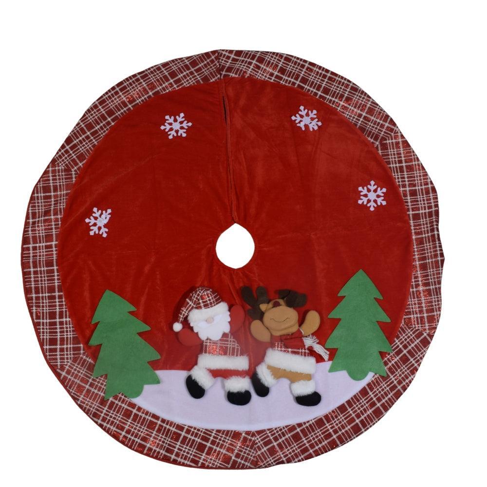 Festive Santa & Reindeer Christmas Tree Skirt
